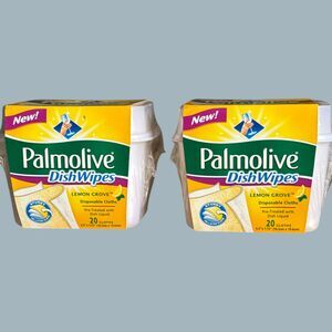 Palmolive Dish Wipes Lemon Grove Disposable Cloths 2 Packs 40 Total Wipes